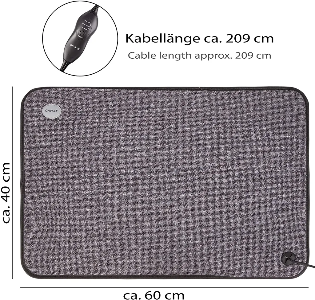 ONVAYA® Fuß-Heizmatte | Fußwärmer Elektrisch | Heizteppich Für Den Fußboden | Fußheizung | Teppichheizung | 40 X 60 Cm | 110 Watt | Wasserdicht | 3 Heizstufen 2 ONVAYA® Fuß-Heizmatte | Fußwärmer Elektrisch | Heizteppich Für Den Fußboden | Fußheizung | Teppichheizung | 40 X 60 Cm | 110 Watt | Wasserdicht | 3 Heizstufen – Bild 2