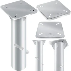 KESSER® Metall Universal Bodenplatte Sonnenschirmständer Für Sonnenschirm - Ampelschirm - Kurbelschirm | Bodenanker, Inkl. Handschuhe | 16 X 16 Cm, , Farbe:Silber