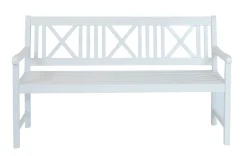 Garden Pleasure Gartenbank Bank MALMÖ 3-Sitzer B 154 X T 59 X H 89 Cm, Bank Aus Weiß Lackiertem Eukalyptus-Holz -Garten- & Gewächshäuser Geschäft 3f7d2c17d264df0c0ce3cd4c33c1b634