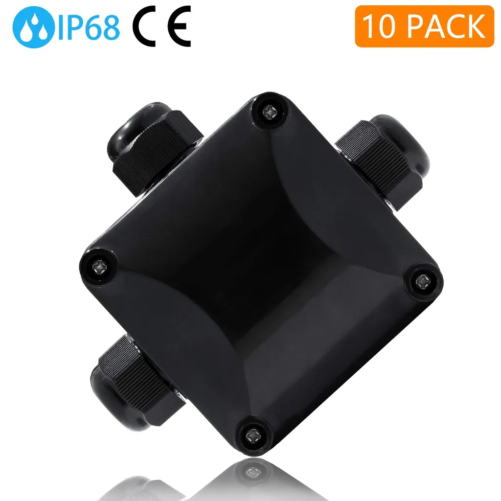 Wolketon Verteilerdose Abzweigdose 10er IP68 Wasserdichte 3-Wege-Verbindungsdose Erdkabel Schwarz Elektrischer Aussenverteilerdose Kabeleinfuehrungen 1 Wolketon Verteilerdose Abzweigdose 10er IP68 Wasserdichte 3-Wege-Verbindungsdose Erdkabel Schwarz Elektrischer Aussenverteilerdose Kabeleinfuehrungen