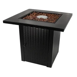 ACTIVA Grillküche ACTIVA Granada Gas Feuerstelle Gasfeuerstelle Rattanoptik Inkl. Lavasteine 12,5 KW