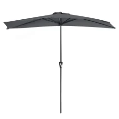 SONGMICS Sonnenschirm Ø 270cm Halbrund Sonnenschutz Bis UPF 50+ Balkonschirm Mit Kurbel Terrassenschirm Ohne Ständer Grau GPU31GY -Garten- & Gewächshäuser Geschäft 3fc355d7fa57809d8bbb76488327ea15