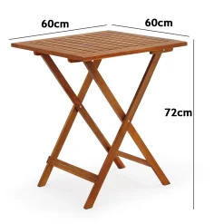 Deuba Casaria Balkonset 3-TLG Akazien Holz 2X Klappstuhl + 1 Tisch 60x60cm Klappbar Balkon Garten Möbel Bistroset Sitzgruppe, Farbe:braun -Garten- & Gewächshäuser Geschäft 3fd421c51391ea10f9c46b420e846e92