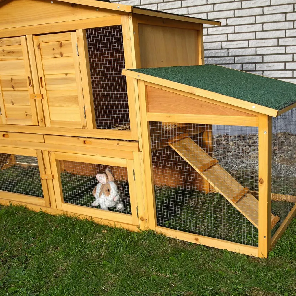 Mucola XXL Hasenstall Kaninchenstall Kleintierstall Hasenkäfig Freigehege Freilauf Holz Gehege Kaninchenkäfig Kleintierhaus Nagerkäfig Innen Außen 8 Mucola XXL Hasenstall Kaninchenstall Kleintierstall Hasenkäfig Freigehege Freilauf Holz Gehege Kaninchenkäfig Kleintierhaus Nagerkäfig Innen Außen – Bild 8