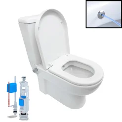 Belrad Stand-WC Taharet Kombination Inkl. Armatur Heiß/kalt + Spülkasten + Deckel + Spülventil Komplett-Set