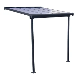 Palram-Canopia Aluminium Terrassenüberdachung Mit Doppelstegplatten "Sierra" Anthrazit 230 X 230 Cm