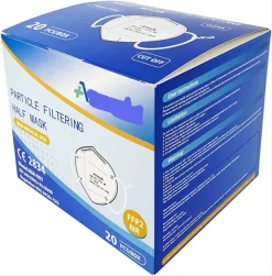 Ansauge Medical Technology 20 FFP2 ANSK Respirator Masks | Particulate Filter Mask | Dust Mask | Protective Mask | Breathing Mask | Mouth Mask 5 Layers EU CE Certified By Official Body CE2834 - EN 149:2001 + A1:2009 ANSK