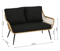 Dehner Gartenmöbel Lounge Venezia, 4-teilig, Inkl. Polster, Aluminium/Kunststoff/Glas, Schwarz/hellbraun -Garten- & Gewächshäuser Geschäft 40431aab7b58aefddbdb146e05aa5f43