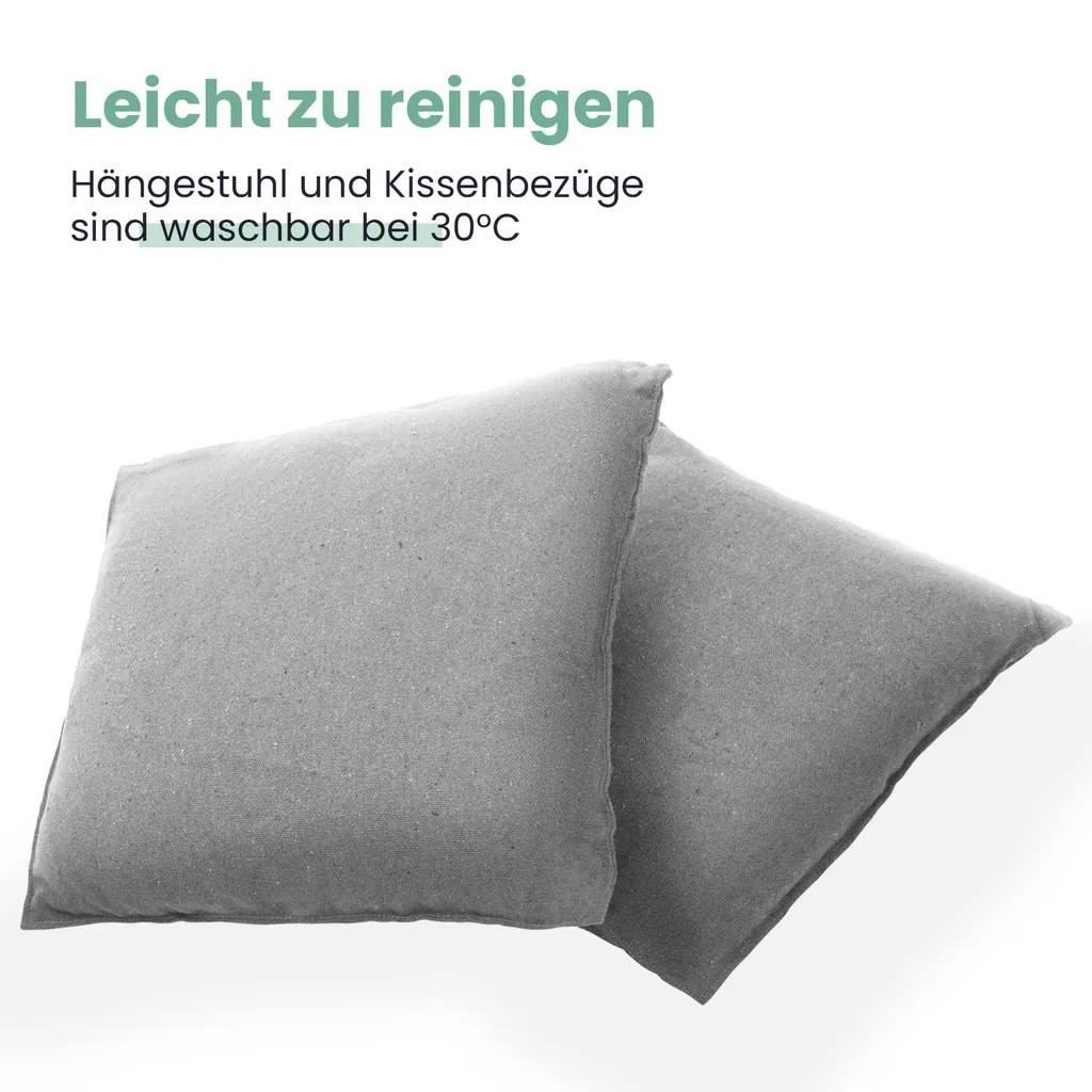 VITA5 Hängesessel Outdoor - Stabiler & Sicherer Hängestuhl - Stylischer Hängesessel Indoor - Leicht Zu Installierender Hängesessel - Bequeme Boho Raumdeko - 225kg Tragkraft - Warmes Grau 5 VITA5 Hängesessel Outdoor - Stabiler & Sicherer Hängestuhl - Stylischer Hängesessel Indoor - Leicht Zu Installierender Hängesessel - Bequeme Boho Raumdeko - 225kg Tragkraft - Warmes Grau – Bild 5