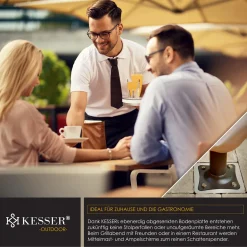 KESSER® Metall Universal Bodenplatte Sonnenschirmständer Für Sonnenschirm - Ampelschirm - Kurbelschirm | Bodenanker, Inkl. Handschuhe | 16 X 16 Cm, , Farbe:Silber -Garten- & Gewächshäuser Geschäft 4067172750e6d5dcf31041d298610b95