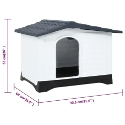 VidaXL Hundehütte Grau 90,5x68x66 Cm Polypropylen -Garten- & Gewächshäuser Geschäft 407df5ccbe486870723247ade75b01fe