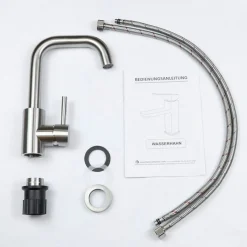 Hikeren Armatur Küche, 360° Drehbar Küchenarmatur, Mischbatterie Küche, Einhebelmischer Spültischarmatur, Kaltes Und Heißes Wasser Vorhanden, Armatur Küchenspüle Hochdruck/SUS304 -Garten- & Gewächshäuser Geschäft 409d7ae02a33de2a66be01ba289cde18