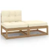 VidaXL 2-tlg. Garten-Lounge-Set & Kissen Honigbraun Massivholz Kiefer