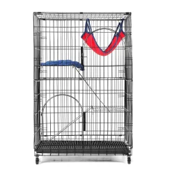 BVSOIVIA Freigehege Katzen,Großer Katzenkäfig Mit 3 Ebenen,Katzenauslauf Balkon, 76x 52 X 117cm,Schwarz,Katzengehege Outdoor Groß Metall,Katzenkäfig Balkon -Garten- & Gewächshäuser Geschäft 40a15f67be996a984f82f394ce62c9fd