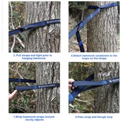 Jormftte Hängematte Befestigung, Schaukel Befestigung Baum Aufhängeset, 2,8Meter X 2,5cm Max 500kg, 14 Schlaufen, 2 Karabiner, Für Camping Wandern Outdoor Reise -Garten- & Gewächshäuser Geschäft 40bd488fdb931744f614e4c6610fbcfa