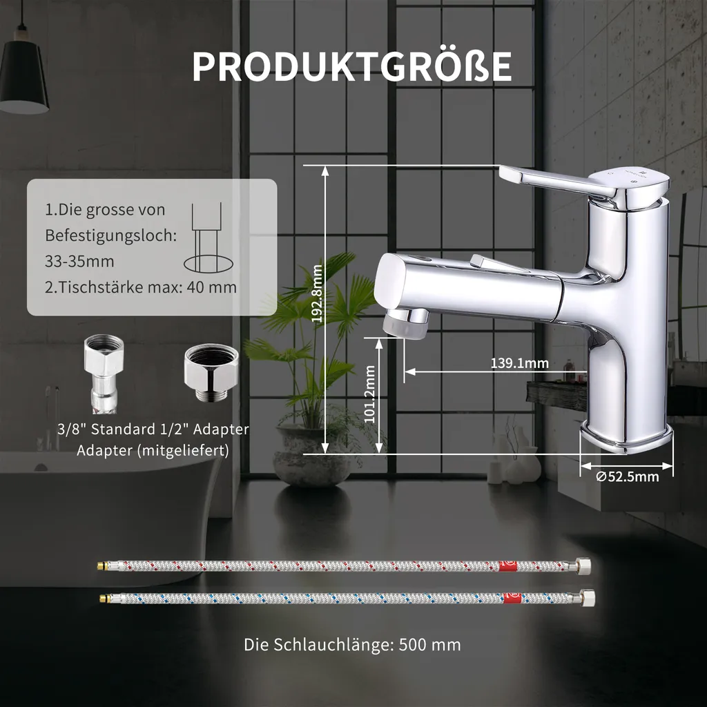 Aihom Homelody Wasserhahn Küche Küchenarmatur Mit Ausziehbarer Brause Spültischarmatur Küche Mit 2 Strahlarten, Badarmatur Mischbatterie Küche, Armatur Für Küche/Bad, Chrom 5 Aihom Homelody Wasserhahn Küche Küchenarmatur Mit Ausziehbarer Brause Spültischarmatur Küche Mit 2 Strahlarten, Badarmatur Mischbatterie Küche, Armatur Für Küche/Bad, Chrom – Bild 5