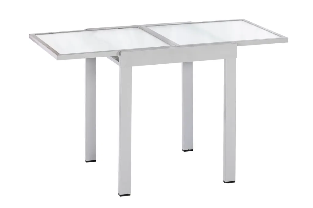 Merxx Balkontisch Ausziehbar 65/130 X 65 Cm - Aluminiumgestell Silber Mit Matter Glasplatte 3 Merxx Balkontisch Ausziehbar 65/130 X 65 Cm - Aluminiumgestell Silber Mit Matter Glasplatte – Bild 3