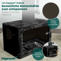 HAPPYPET Kratzbaum Stabil 103 Cm Für Große Katzen | Mit 18cm Sisalstamm | 8 Mm Sisalseil | 600g Plüsch | Kratzbaum Klein Für Schwere Main Coon | Geräumige Liegeflächen, Höhle & Abnehmbare Kissen | E1 Holz Massiv -Garten- & Gewächshäuser Geschäft 40d2858e4d911ebe7c8501b742b81231