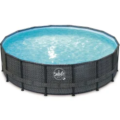 PolyGroup Elite Frame Pool Rund - Rattan Dunkel Grau 427 X 107 Cm Solo (3000154)
