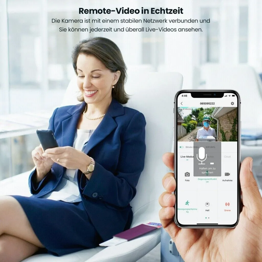 IeGeek 2K 3MP Überwachungskamera Aussen Akku, Kabellose WLAN Kamera Outdoor Mit PIR Bewegungsmelder, Personen/Autoerkennung, Farbnachtsicht, 2-Wege Audio, Arbeit Mit Alexa, IP65 7 IeGeek 2K 3MP Überwachungskamera Aussen Akku, Kabellose WLAN Kamera Outdoor Mit PIR Bewegungsmelder, Personen/Autoerkennung, Farbnachtsicht, 2-Wege Audio, Arbeit Mit Alexa, IP65 – Bild 7