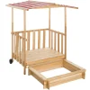 Tectake Sandkasten Und Spielveranda Mit Dach 106x105x137cm - Rot