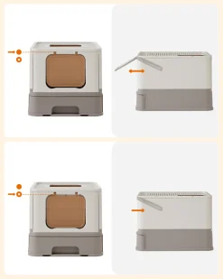 FEANDREA Katzenklo, Mit Deckel, Für Katzen Bis 15kg, Haferflockenfarben-warmgrau 15 FEANDREA Katzenklo, Mit Deckel, Für Katzen Bis 15kg, Haferflockenfarben-warmgrau -Garten- & Gewächshäuser Geschäft 417477a4a3be99cfc2b1a2e01986441e