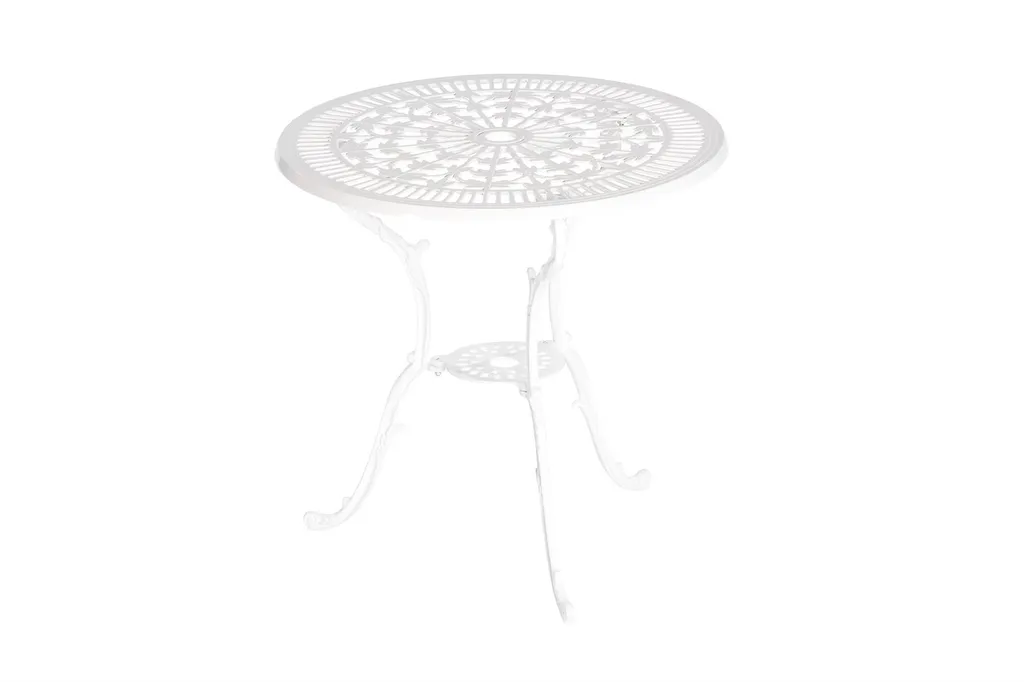 Merxx Gartentisch Lugano Aluminiumguss Weiß 70 Cm X 70 Cm X 68 Cm 1 Merxx Gartentisch Lugano Aluminiumguss Weiß 70 Cm X 70 Cm X 68 Cm