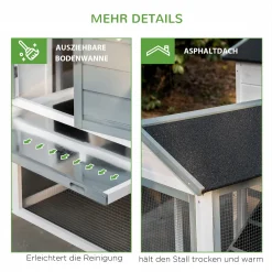 PawHut Hühnerstall Hühnerhaus Mit Nistkasten Rampe Winterfest Hühnervoliere 2 Ebenen Gehege Leicht Zu Reinigen Tannenholz Stahl Asphalt 200 X 80 X 130 Cm 15 PawHut Hühnerstall Hühnerhaus Mit Nistkasten Rampe Winterfest Hühnervoliere 2 Ebenen Gehege Leicht Zu Reinigen Tannenholz Stahl Asphalt 200 X 80 X 130 Cm -Garten- & Gewächshäuser Geschäft 41fc96915ed53e21b203142680c10b5b