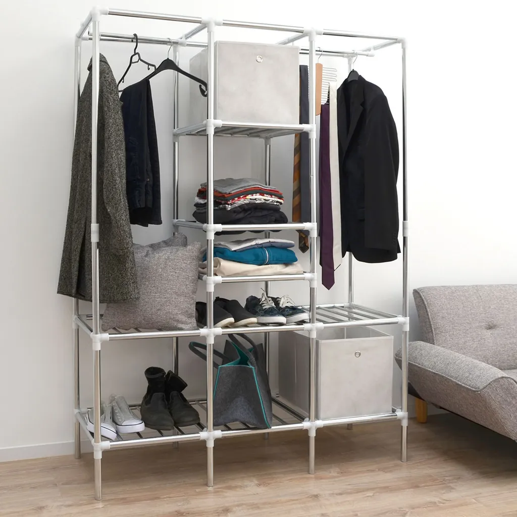 Eyepower XL Kleiderschrank Metall Regal System Stange 2 Eyepower XL Kleiderschrank Metall Regal System Stange – Bild 2