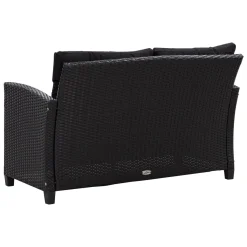 VidaXL 2-Sitzer-Gartensofa Mit Kissen Schwarz 124 Cm Poly Rattan -Garten- & Gewächshäuser Geschäft 42049b584a876ecd87cc46346ec9c29d