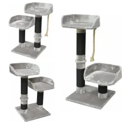 Nanook Kratzbaum Luna - Variabel - Grau - Ø15 Cm - Schwarzer Sisal