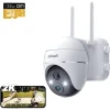 IeGeek 2K Kabellose Überwachungskamera Außen Akku Mit 32G SD-Karte, Wlan Kamera Outdoor Mit Farbnachtsicht 15m, PIR Bewegungsmelder, Personen/Autoerkennung, 2-Wege-Audio, IP65, Weiß