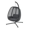En.casa Hängesessel Abegondo Mit Gestell Und Kissen Indoor Outdoor Max. 120 Kg Hängekorb Hängestuhl Für Innen- Und Außen Stahlgestell Dunkelgrau