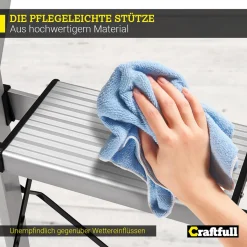 Craftfull Stehleiter CF-134A Klappleiter 5 Stufen Silber, Gummierte Standfüße, Alu Leiter Aluminiumleiter Aluleiter Mehrzweckleiter Multifunktionsleiter Haushaltsleiter Leiter -Garten- & Gewächshäuser Geschäft 422791f7fb07c124b1ddf7d6c7ac4892
