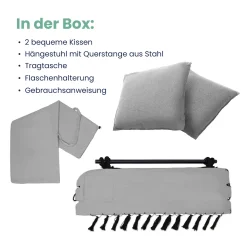 VITA5 Hängesessel Outdoor - Stabiler & Sicherer Hängestuhl - Stylischer Hängesessel Indoor - Leicht Zu Installierender Hängesessel - Bequeme Boho Raumdeko - 225kg Tragkraft - Warmes Grau 17 VITA5 Hängesessel Outdoor - Stabiler & Sicherer Hängestuhl - Stylischer Hängesessel Indoor - Leicht Zu Installierender Hängesessel - Bequeme Boho Raumdeko - 225kg Tragkraft - Warmes Grau -Garten- & Gewächshäuser Geschäft 4292b8a94c1925c9c0338a03e4496905