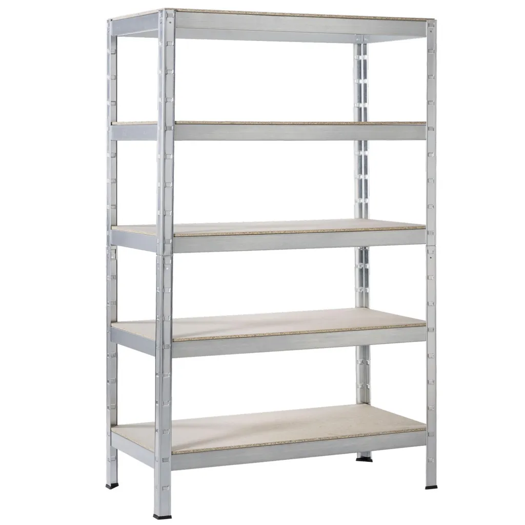 SCHULTE Regalwelt Schwerlastregal Mit 5 Holzböden, 150x90x30 Cm (HxBxT), Traglast Pro Ebene Ca. 75 Kg, Verzinkt, Lagerregal, Kellerregal, Werkstattregal, Steckregal 1 SCHULTE Regalwelt Schwerlastregal Mit 5 Holzböden, 150x90x30 Cm (HxBxT), Traglast Pro Ebene Ca. 75 Kg, Verzinkt, Lagerregal, Kellerregal, Werkstattregal, Steckregal