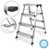 STAHLWERK Trittleiter 150 Kg Alu Leiter Klappleiter Klapptritt Mehrzweckleiter