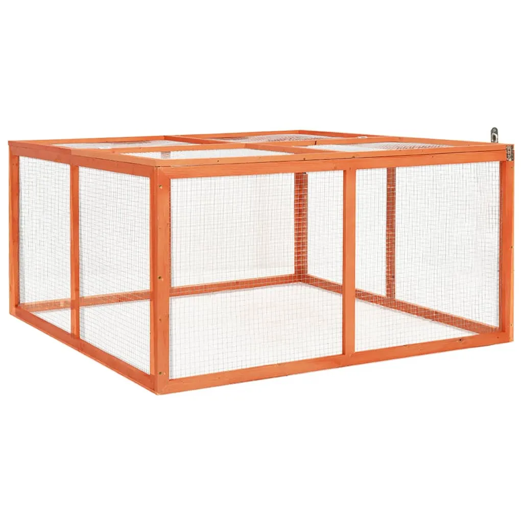VidaXL Kaninchenstall 124x120x60 Cm Massivholz Tanne 2 VidaXL Kaninchenstall 124x120x60 Cm Massivholz Tanne – Bild 2
