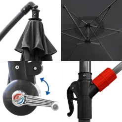 EINFEBEN 3.5m Sonnenschirm Sonnenschirme Gartenschirm Mit LED Solar Ampelschirm Pavillon Kurbelsonnenschirm Alu,Grau,3.5m 13 EINFEBEN 3.5m Sonnenschirm Sonnenschirme Gartenschirm Mit LED Solar Ampelschirm Pavillon Kurbelsonnenschirm Alu,Grau,3.5m -Garten- & Gewächshäuser Geschäft 42eb345ed4d841eb1d3768dd1369cba8