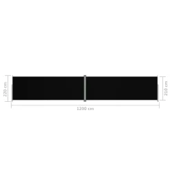 VidaXL Seitenmarkise Ausziehbar Schwarz 220x1200 Cm -Garten- & Gewächshäuser Geschäft 42fdfd81d75ec4c31c7d7043a036277b