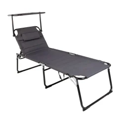 Linder Exclusiv XXL Sonnenliege Dreibeinliege Mit Sonnendach Anthrazit Gepolstert