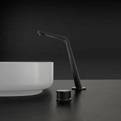 Bernstein Design Waschtischarmatur Badarmatur XELO-Flex 260 - Hoher Auslauf - Farbe Wählbar, Farbe:Schwarz Matt