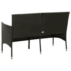 VidaXL 3-Sitzer-Gartensofa Mit Kissen Schwarz Poly Rattan -Garten- & Gewächshäuser Geschäft 434381f10984166e92decfba8b432d6c