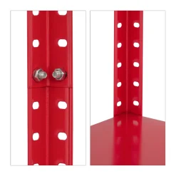 Relaxdays Rotes Schwerlastregal 2er Set 4 Ebenen -Garten- & Gewächshäuser Geschäft 4373f889d2fe60746488578a32c6b4ce