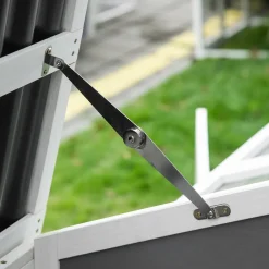 Pawhut Hühnerstall Hühnerhaus Mit Nistkasten Hühnervoliere Mit Rädern Und Griff Gehege Geflügelstall Winterfest Tannenholz PVC Grau+Weiß 247 X 90 X 114 Cm -Garten- & Gewächshäuser Geschäft 437c372d506e58112046423acf58b62d