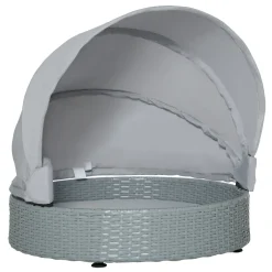 Pawhut Rattan Hundehütte Mit Kissen Hundehaus Haustierbett Hundebett Hundematratze Hundekorb Hundesofa Hunde Katzen Outdoor Grau 76 X 76 X 60 Cm