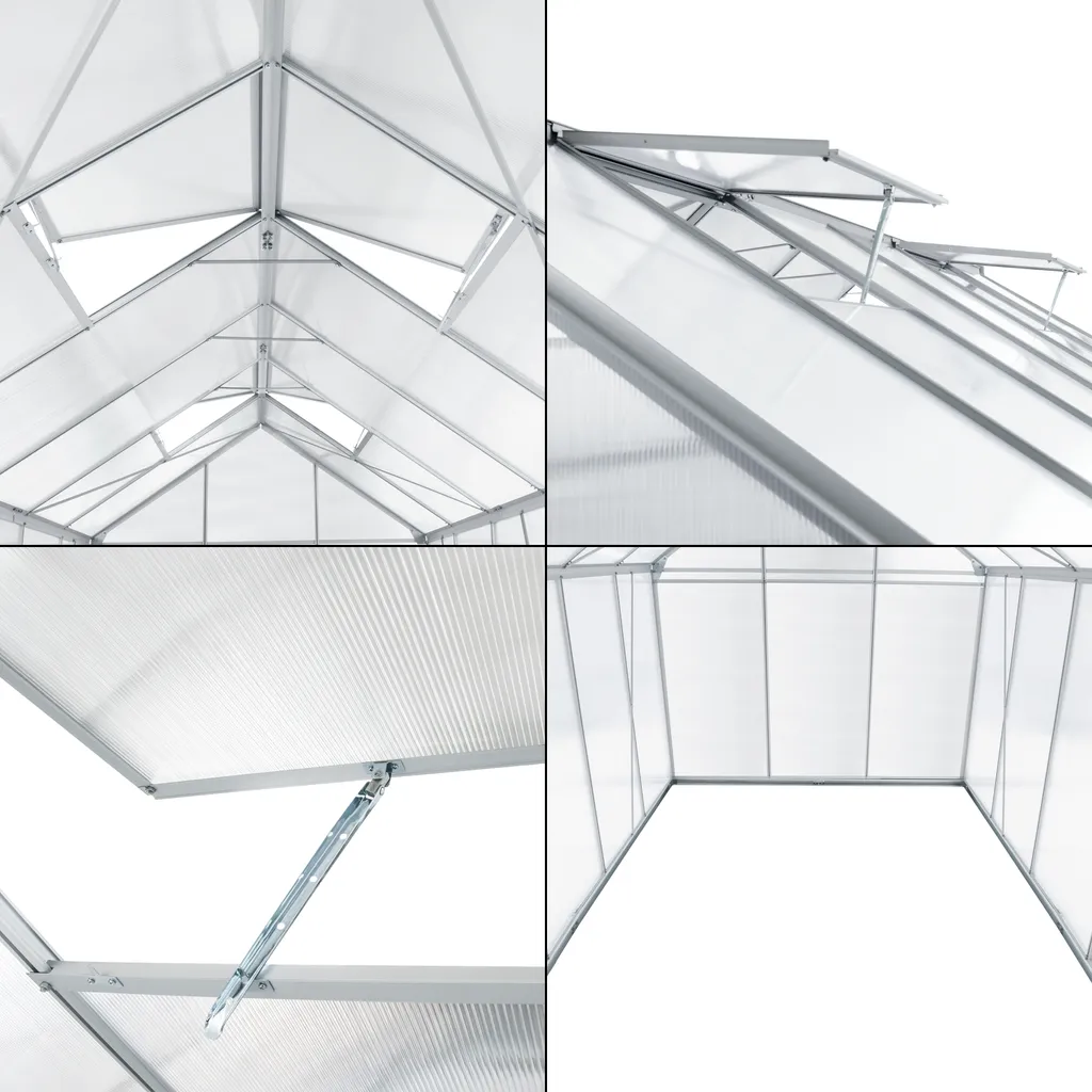 En.casa Gewächshaus Oisterwijk Glashaus Mit Fundament 370 X 190 Cm Gartengewächshaus Treibhaus Pavillon Aus Hohlkammerplatten 6 En.casa Gewächshaus Oisterwijk Glashaus Mit Fundament 370 X 190 Cm Gartengewächshaus Treibhaus Pavillon Aus Hohlkammerplatten – Bild 6