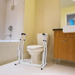 XMTECH Mobile WC-Aufstehhilf Toiletten Höhenverstellbar Inkl. Ablagekorb Stützgestell Haltegriff Für Bad, Belastbar Bis 200kg -Garten- & Gewächshäuser Geschäft 43c3e8baf436b5cb5a71fb6ef174211c