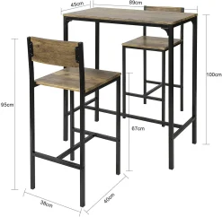 SoBuy OGT03-XL Bartisch Set 3-teilig Esstisch Bistrotisch Balkonmöbel Bistromöbel -Garten- & Gewächshäuser Geschäft 43fcad7f0dbb67bf23b15954f91de0cf