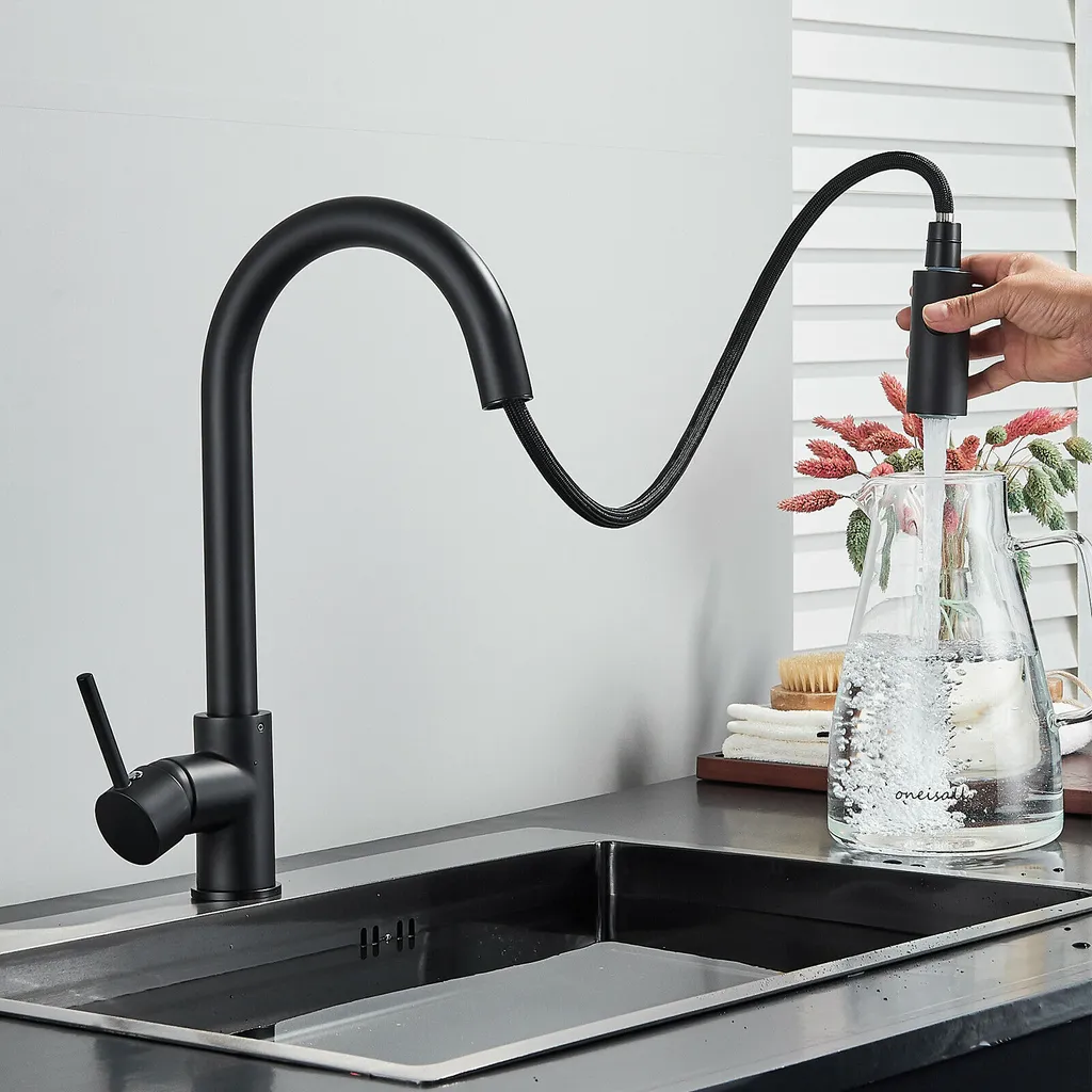 Linuode Niederdruck Küchenarmatur Ausziehbar Spültischarmatur Edelstahl Küche Wasserhahn 5 Linuode Niederdruck Küchenarmatur Ausziehbar Spültischarmatur Edelstahl Küche Wasserhahn – Bild 5